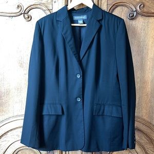 Banana Republic Wool Button Front Black Blazer Jacket